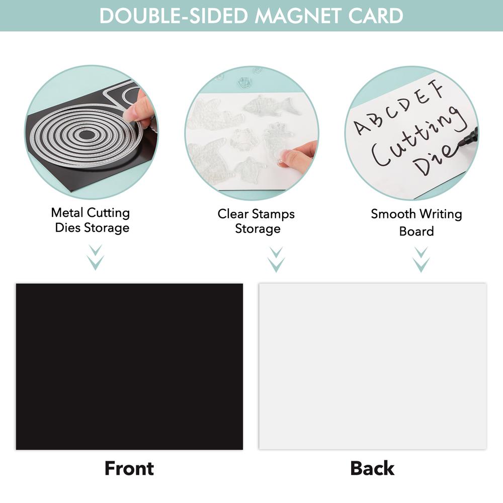 10pcs 12.6x17.4cm 0.9mm Rubber Magnetic Sheets, Die and Stamp Storage Magnetic Panels Magnetic Storage Cards for Card Making