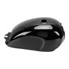 Motorcycle Gas Fuel Petrol Tank Retro Metal Fuel Tank with Cap Universal for Motorbike Glossy Black Paint