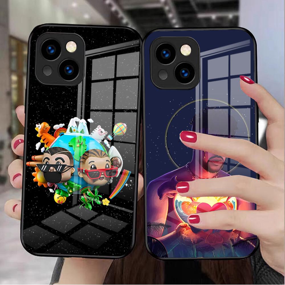 B-Bad B-Bunny Phone Case For IPhone 17 Pro Max 16 15 14 Pro Max 13 11 X Xs Xr 8 7Plus Glass Cover