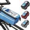MTB Bicycle Top Tube Phone Bag for 6" Screen Size Bike Front Frame Bag with Headphone Hole