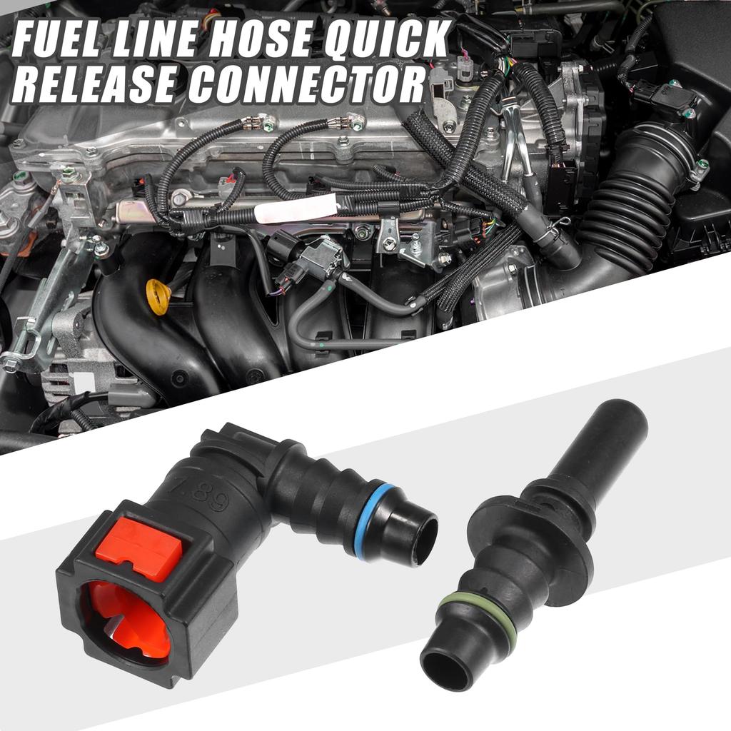 ABSOPRO Kraftstoffleitungsschlauch für Autos Schnellverschluss-Steckverbinder-Kit 90 Grad 5/16" 7,89 mm