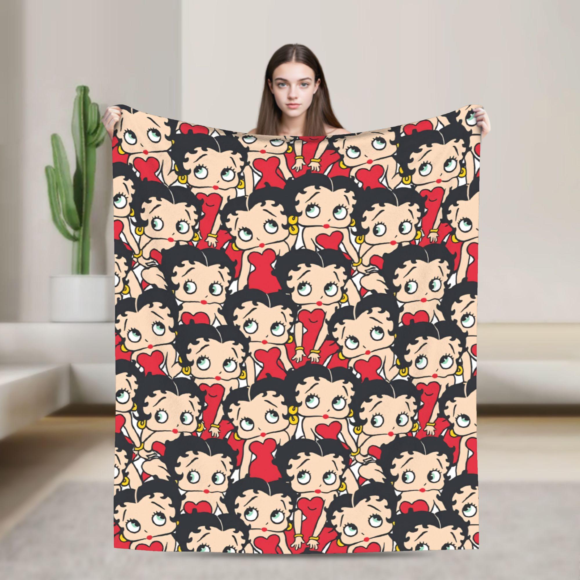 

B-Bettys Boops Blanket Super Warm Novelty Plush Throw Blanket For Bedroom Travel Office Flannel Bedspread Bed Cover 75x90cm