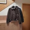 Pingti-European and American men's clothing retro lapel collar black jacket/loose imitation leather jacket brown coat