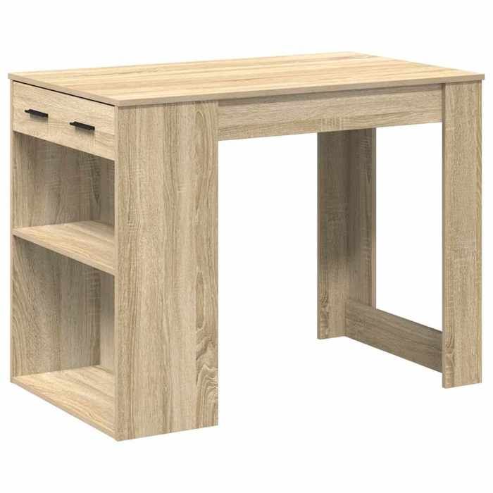 VidaXL Bureau avec tiroir et étagère chêne sonoma bois d'ingénierie 858688
