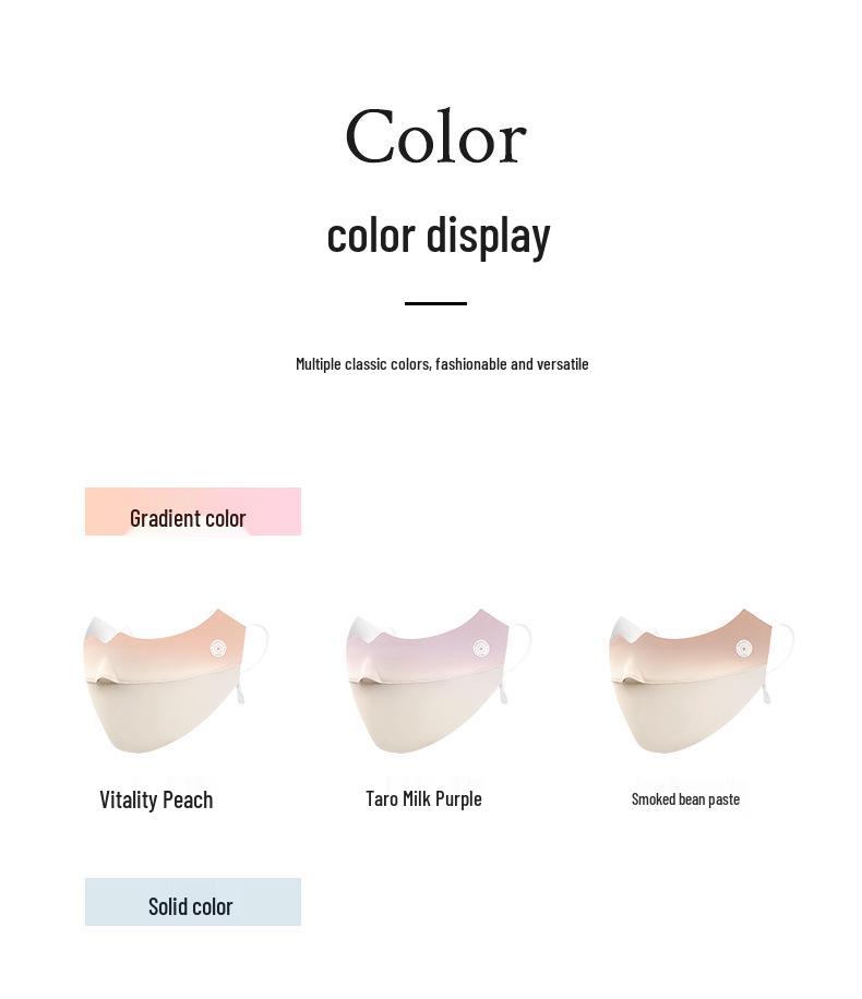Women's Gradient Summer Sunscreen Mask - UV Protection, Breathable, Cool, Riding Face Cover