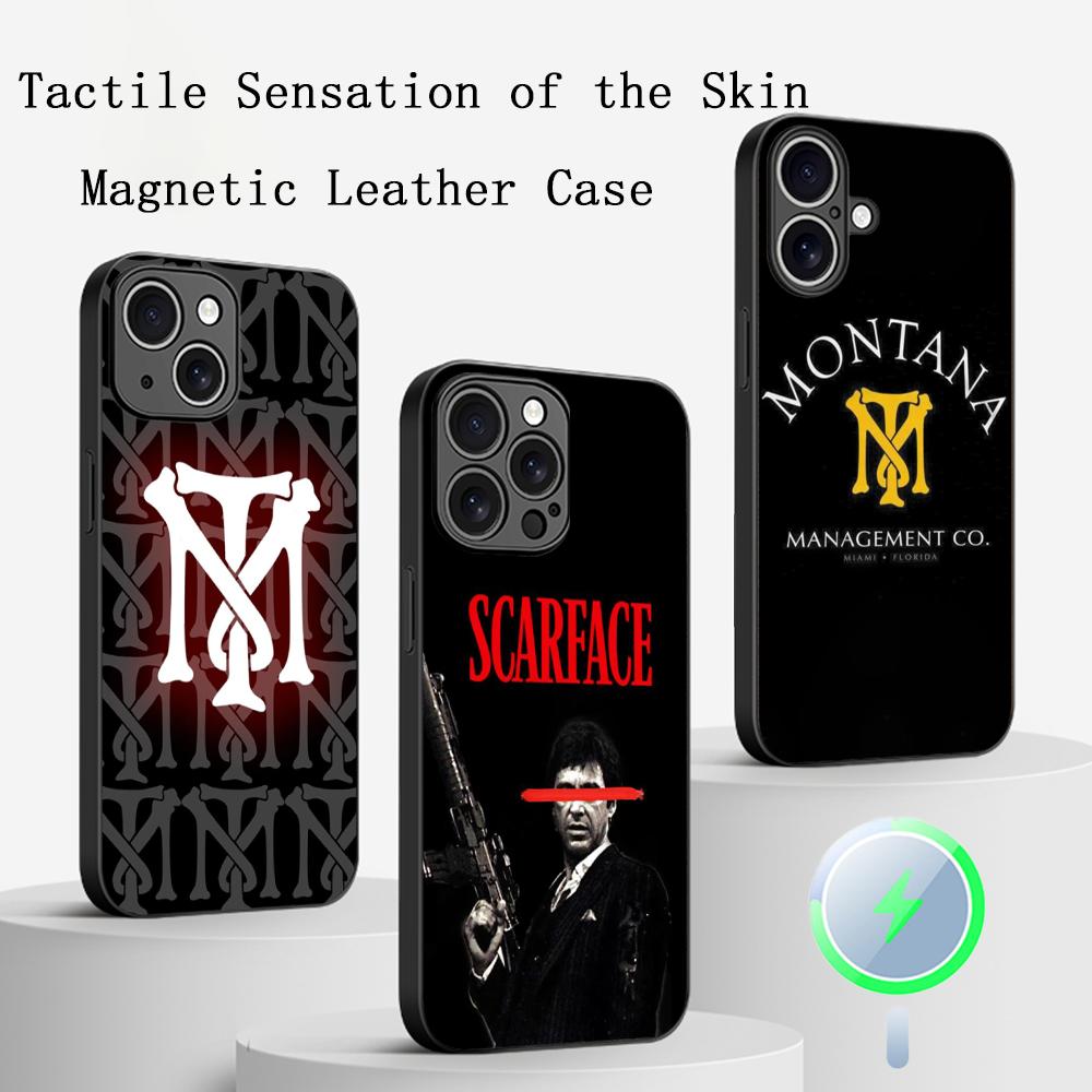 Tonny montana scarface Classic poster Phone Case For iPhone 17 16 15 14 13 12 Plus Pro Max  High-end Luxury Magsafe Sheepskin