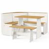 VidaXL Dining Furniture 3 Pcs Honey Brown and Grey Solid Pine Wood