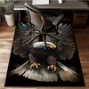 Crystal Velvet Flying Eagle Print Carpet for Bedroom, Living Room, Home Decor, Non-Slip Mat, Bedside Rug, Office Chair M