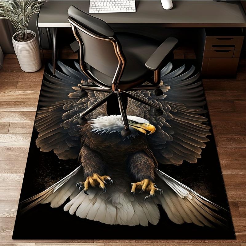 Crystal Velvet Flying Eagle Print Carpet for Bedroom, Living Room, Home Decor, Non-Slip Mat, Bedside Rug, Office Chair M