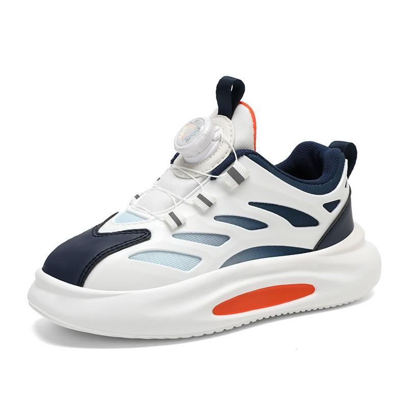 Kids Lightweight Running Shoes With Rotating Buckle Girls Boys Winter Comfortable Sport Sneakers