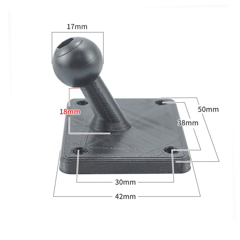 17 mm kulmontering till kulled med diamant eller fyrkantig monteringsbas för telefon GPS-hållare fäste Ramfäste Garmin Zumo/Tomtom