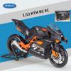 Welly 1/12 KTM RC 8C Alloy Race Motorcycle Model Diecasts Toy Simulation Metal Street Toys Car Collectibles Childrens Gifts