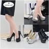 Spring and Autumn Fine Heel Super High Heel Waterproof Table Fish Mouth Women's Shoes Single Shoes Woven Plaid Women's Shoes