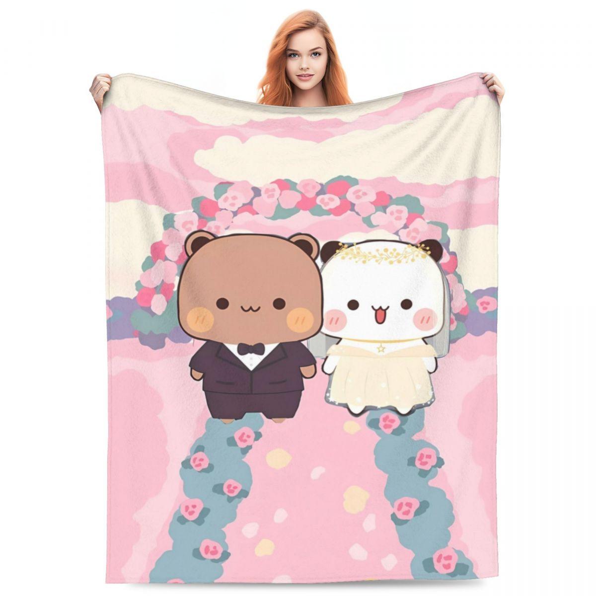 

Bubu Dudu Wedding Flannel Blanket Warm Bedding Throws for Living Room Travel Pattern Bedspread Sofa Bed Cover 75x90cm