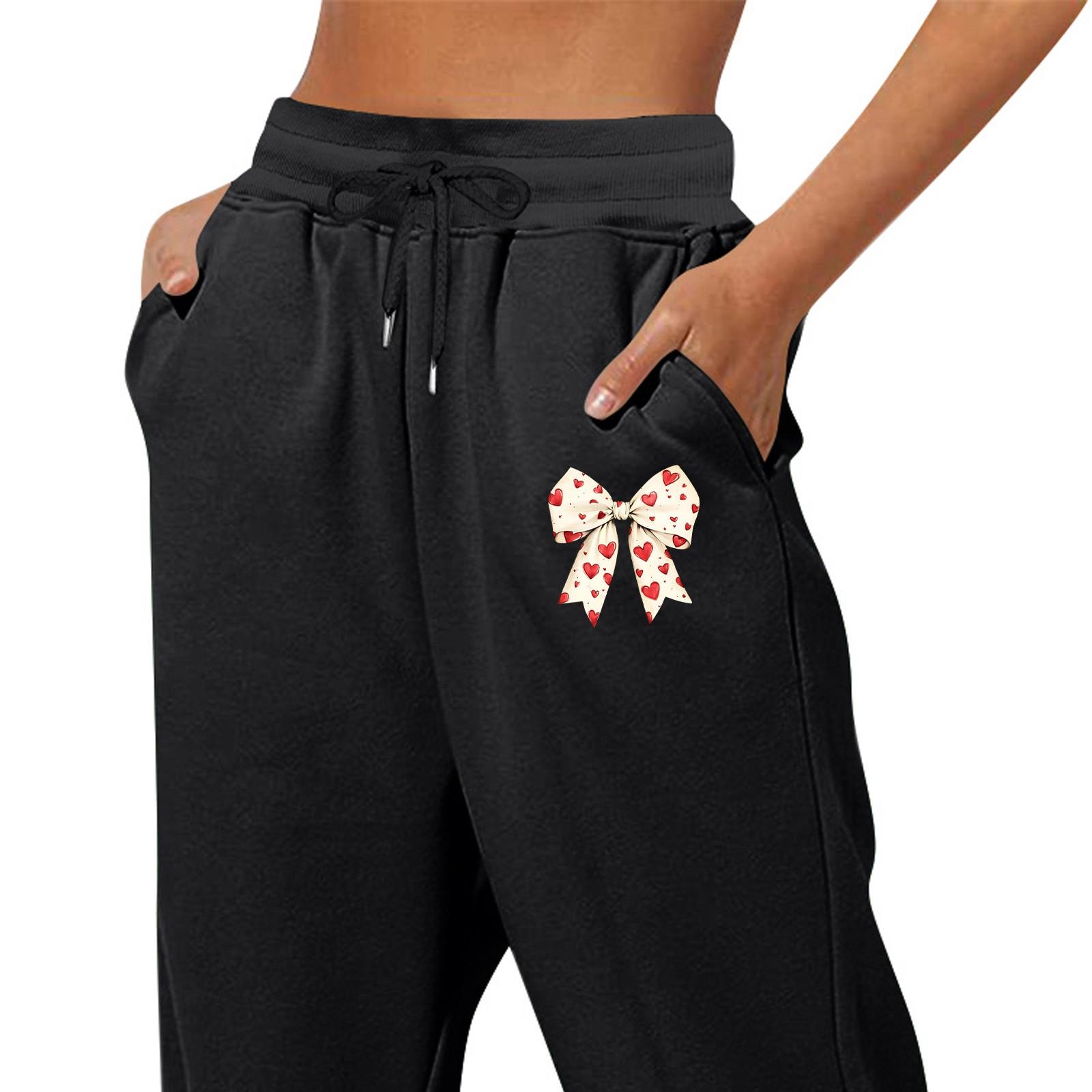 

Весенние и однотонные принтованные модные женские повседневные брюки с карманами и шнурком L чёрный