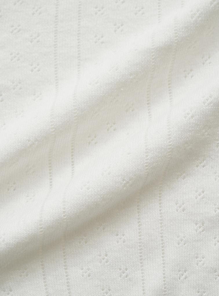 Deobanes Cotton Eyelet Knit Cardigan Ensemble With Sleeveless Top_Ivory