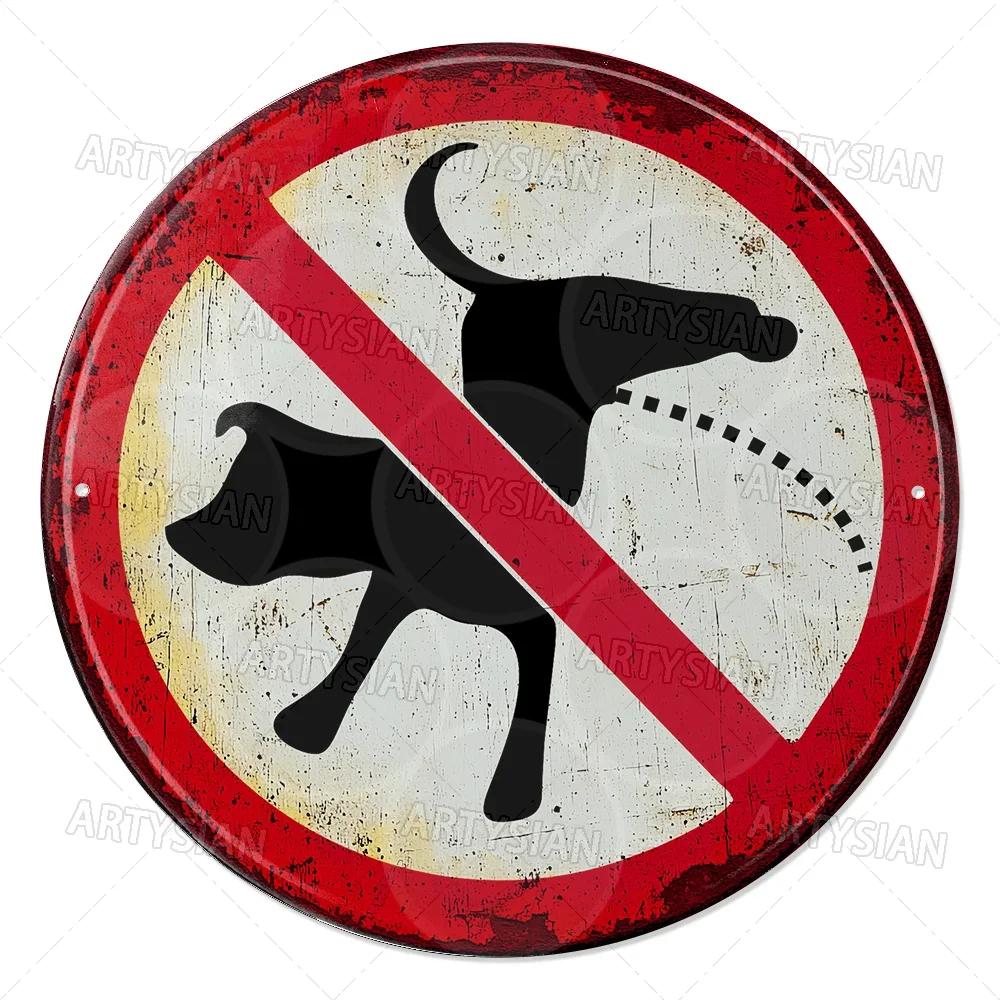 Vintage Retro Traffic Signs Collection HD Print Metal Tin Sign Featuring Unique Circular Warning Prohibition Plates (No C
