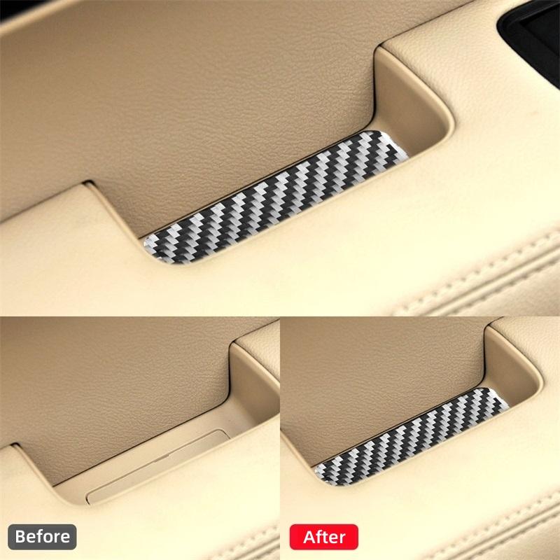 For Honda CRV 2007 2008 2009 2010 2011 Accessories Carbon Fiber Interior Car Armrest Storage Box Decorative Gasket Trim Cover