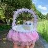 Realistic Meowing Kitten Flower Basket Doll - 2024 New Style for Girls and Kids.