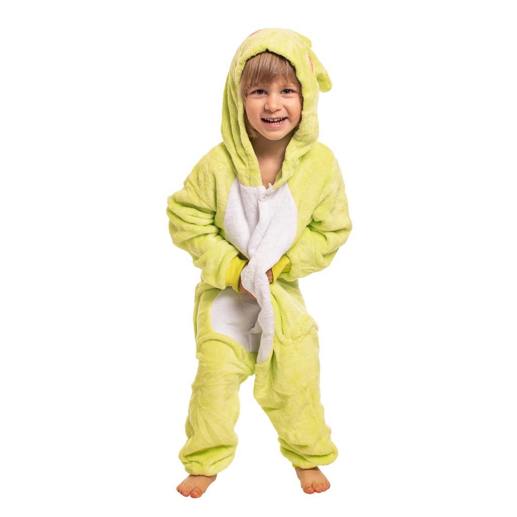 Kinderpyjama Kigurumi Onesie Kostüm Frosch grün 115-125 cm