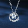 Crescent Moon Surrounding Large Diamond Necklace Minimalist and Sophisticated Moon Pendant, Fully Encrusted with Cubic Zirconia