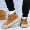 Men High Top Snow Boots, Thick Fleece Lined Warm Old Beijing Cotton Shoes Outdoor Footwear