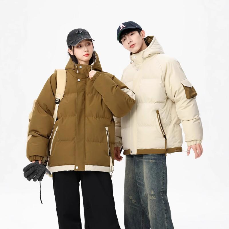 Mens Winter Hooded Cotton Puffer Jacket Thick Warm Loose Fit Casual Outwear Teens Young Adults