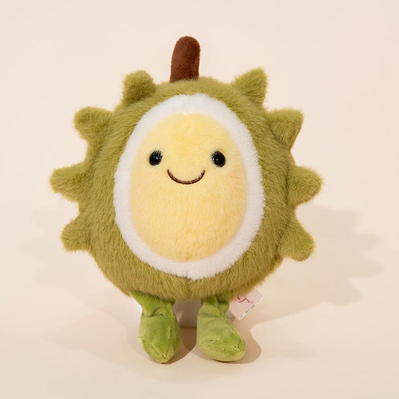 Simulation Fruits Plush Toy Durian Persimmon Peach Mangosteen Sweet Melon Dragon Fruit Soft Stuffed Pendant Doll Funny Gifts