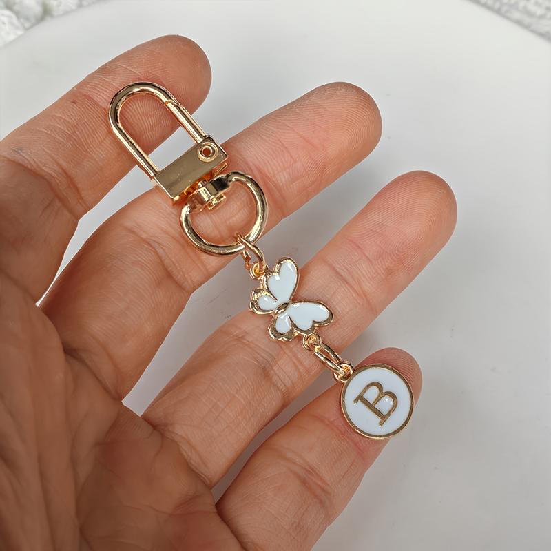 1 Stück Schlüssel-Logo Leichter Schlüsselanhänger Autoschlüssel Begleiter Taschenanhänger Langlebigkeit Metallschlüsselanhänger Monogramm-Anhänger Schmetterling Monogramm-Schlüsselanhänger