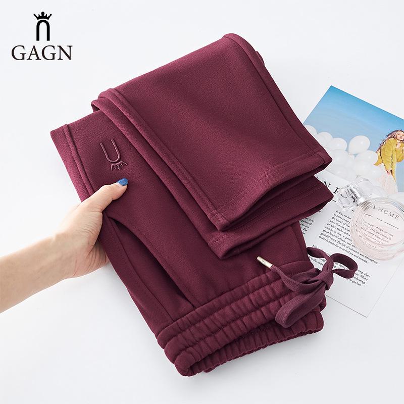 

GAGN Plus Size 2025 Spring Casual High-Waist Loose Straight-Leg Pants for Women Small