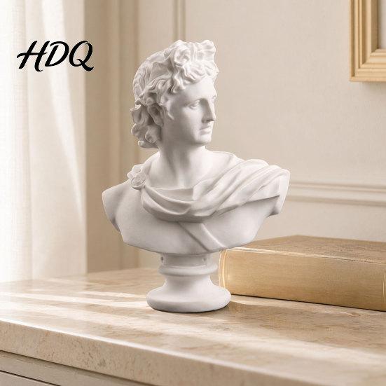 Classic Greek Sculpture Bust Statue Ornaments Resin for Art Studio Decor