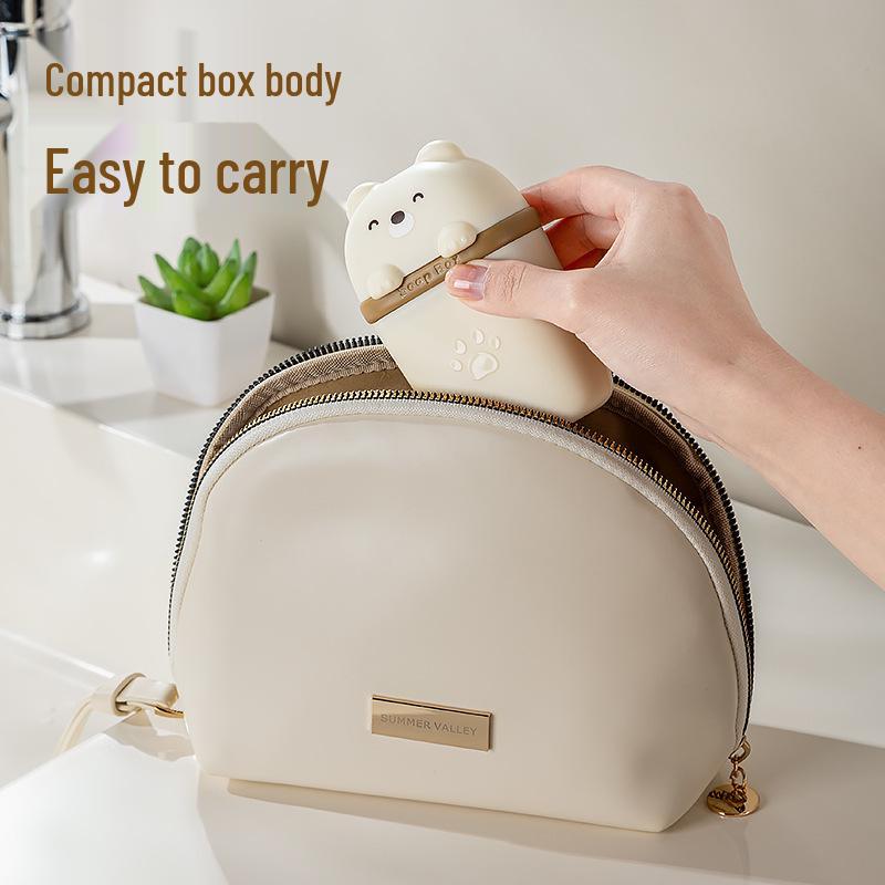 Cute Travel Soap Box with Draining Lid - Portable Cartoon Soap Dish for Business Trips