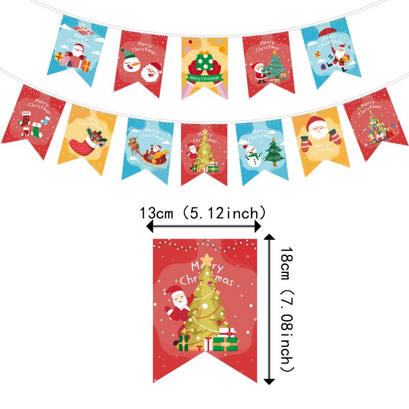 Christmas letter flag decoration shopping mall party scene holiday banner Christmas flag hanging flag ornaments