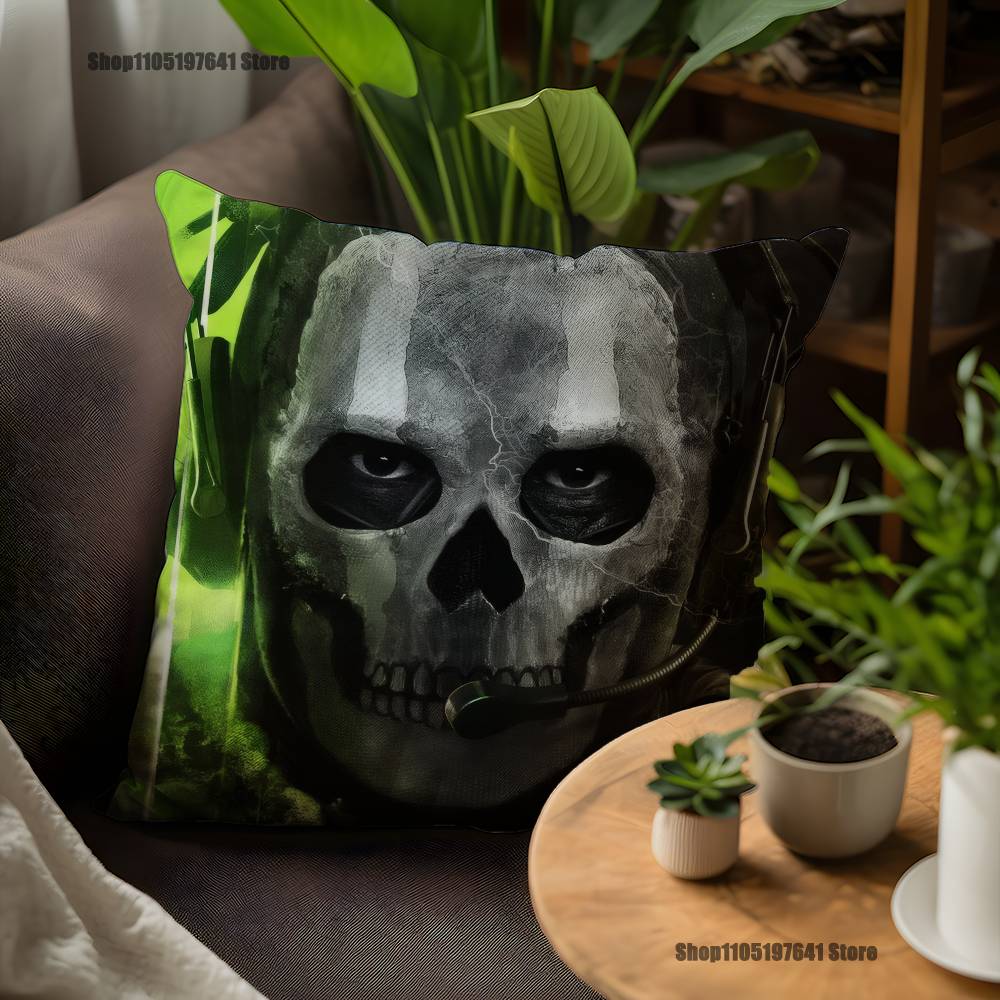 Cod Call Of Duty G-Ghost Pillow Case For Sofa Decor Car Office Room Printing Cushion Cover Decorations And Protector