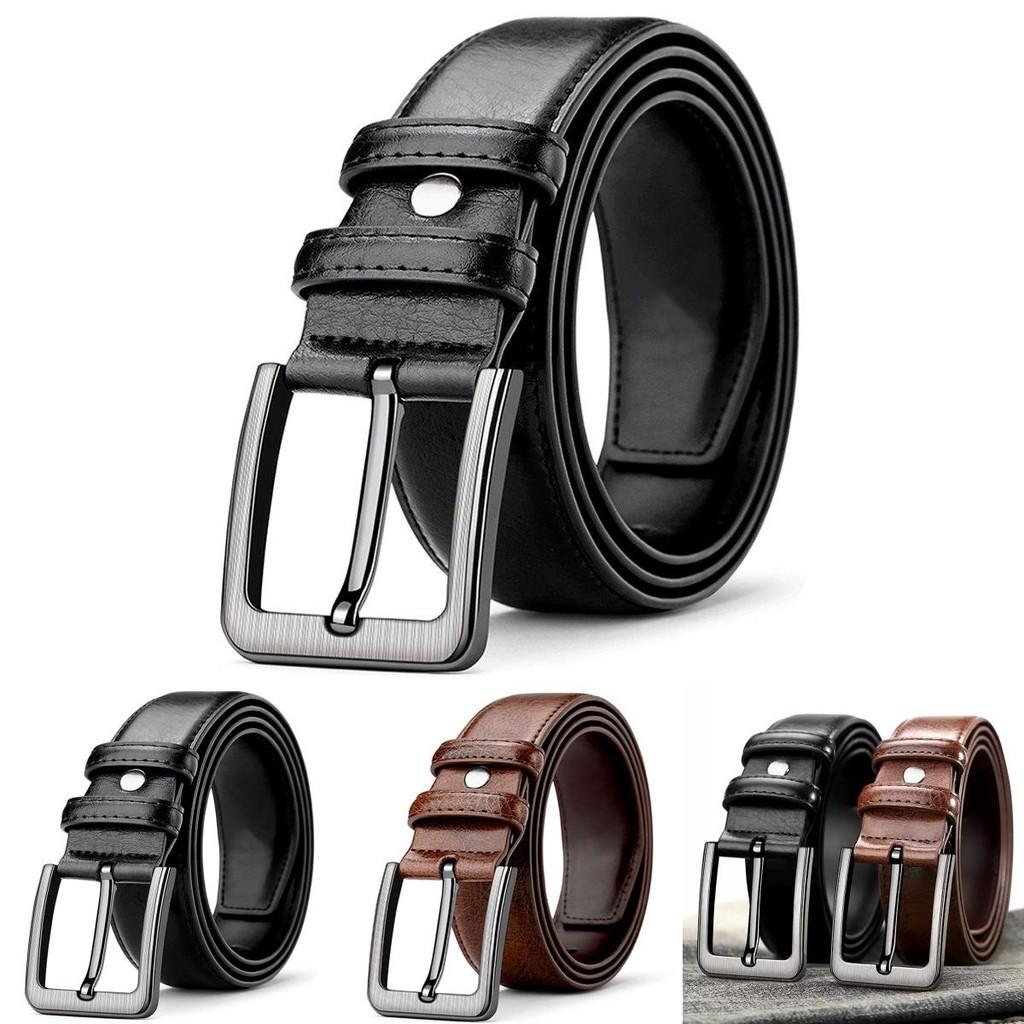 Classic Men Leather Belt With Vintage Style And Plant Motifs For Business Casual