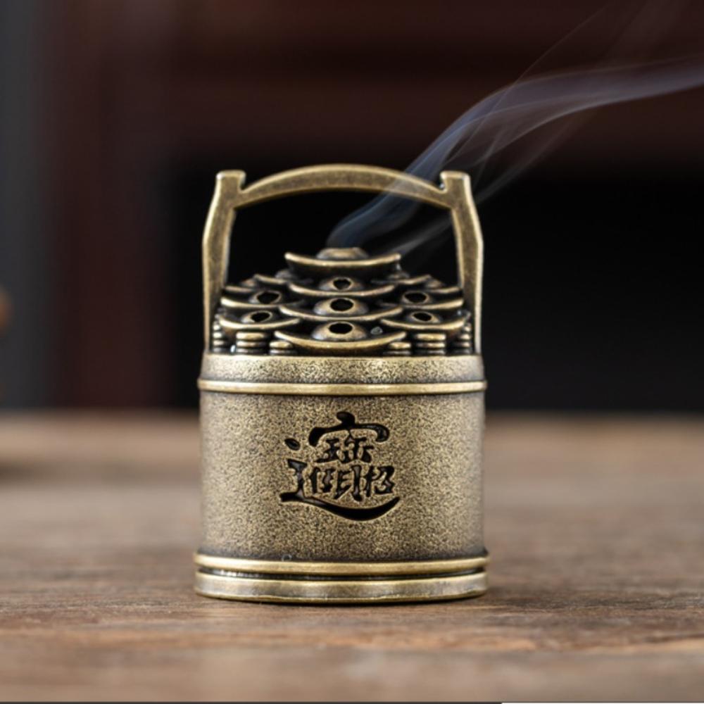 Classical Design Hollow Out Incense Burner Elegant Style Hollow Out Pattern Metal Incense Burner Metal Material