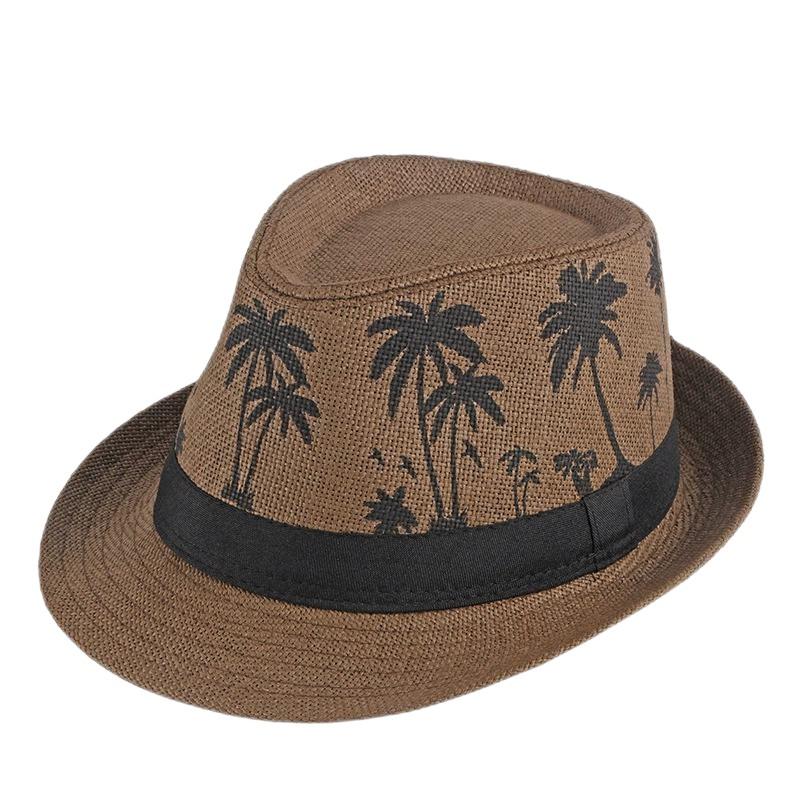 2025 New Korean Trendy Sun Hats British Top Hat Women's Men's Grometric Straw Hat Belt Jazz Hats Couple Beach Hat Fedoras Cap