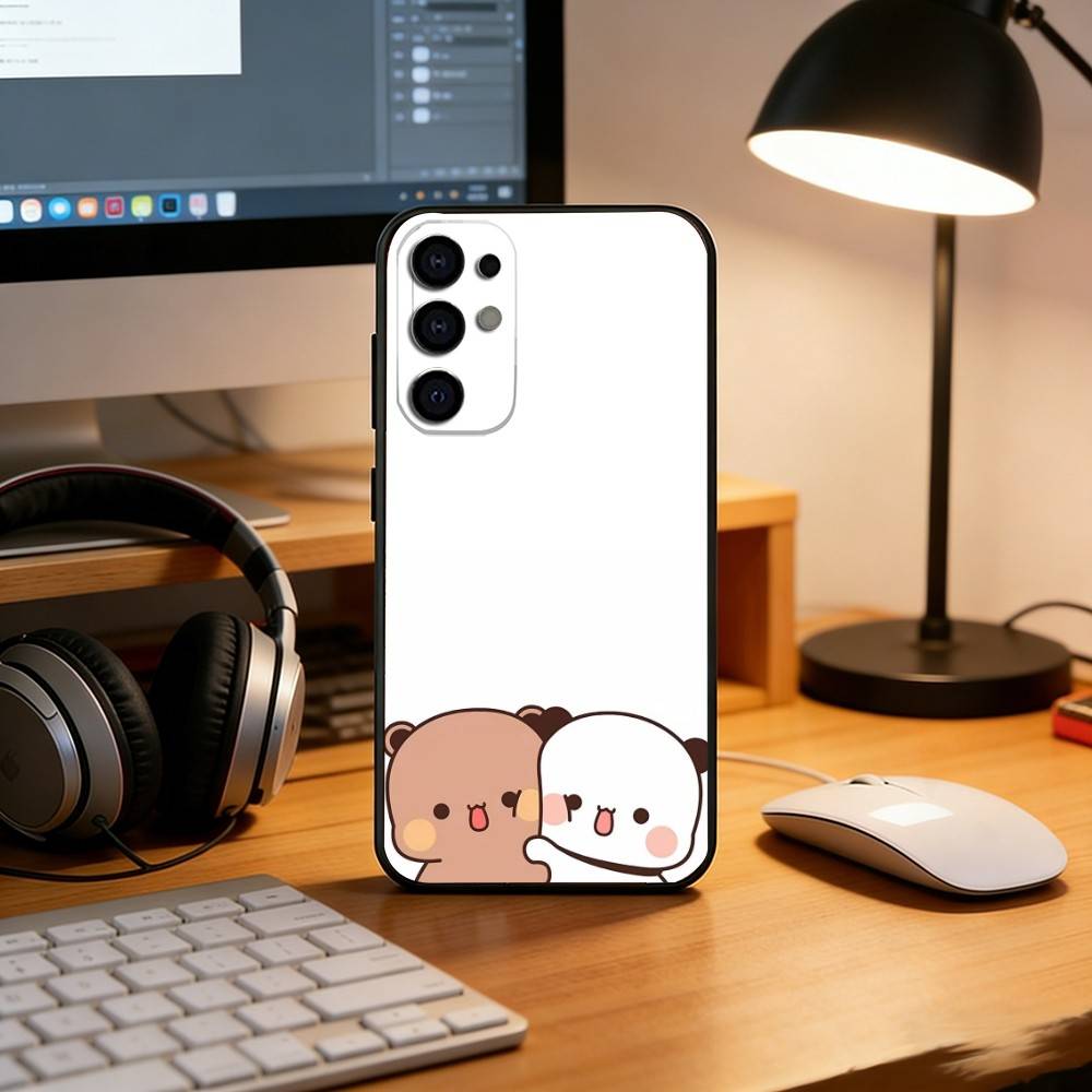Cute Cartoon Bubu Dudu Phone Case Black Silicone Soft For Samsung S25,S24,S21,S22,S23,S30,Ultra,S20,Plus,Fe,Lite
