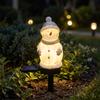 Ground Stake Lights with Resin Pumpkin and Snowman Design for Outdoor Garden Decoration