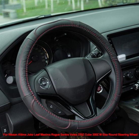 Leather Car Steering Wheel Cover For Nissan Altima Juke Leaf Maxima Rogue Sentra