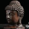 Hall Crafts Wood Tathagata Buddha Statue India Miniature Sakyamuni Statue Shakyamuni Creative Buddha Head Crafts Blessing
