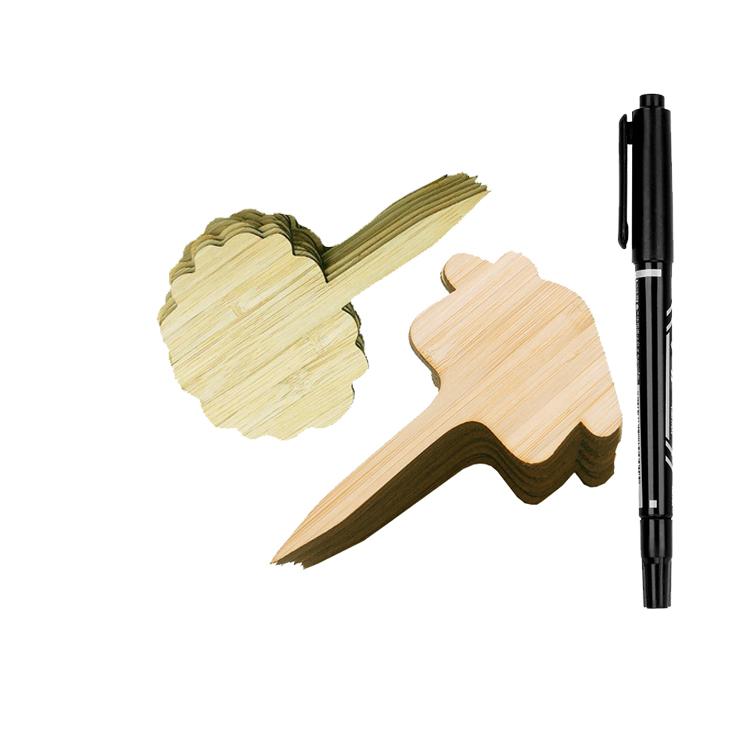 Modern 50-Piece Bamboo Plant Label Wood T-Type Markers Pen Tag for Garden Potted Plants Stylish Outdoor Plant Tagging