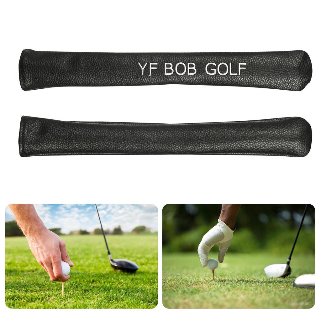 PU Leather Golf Alignment Stick Protective Cover Case Golf Alignment Head Cover Holder Hold Golf Sticks for Men Women