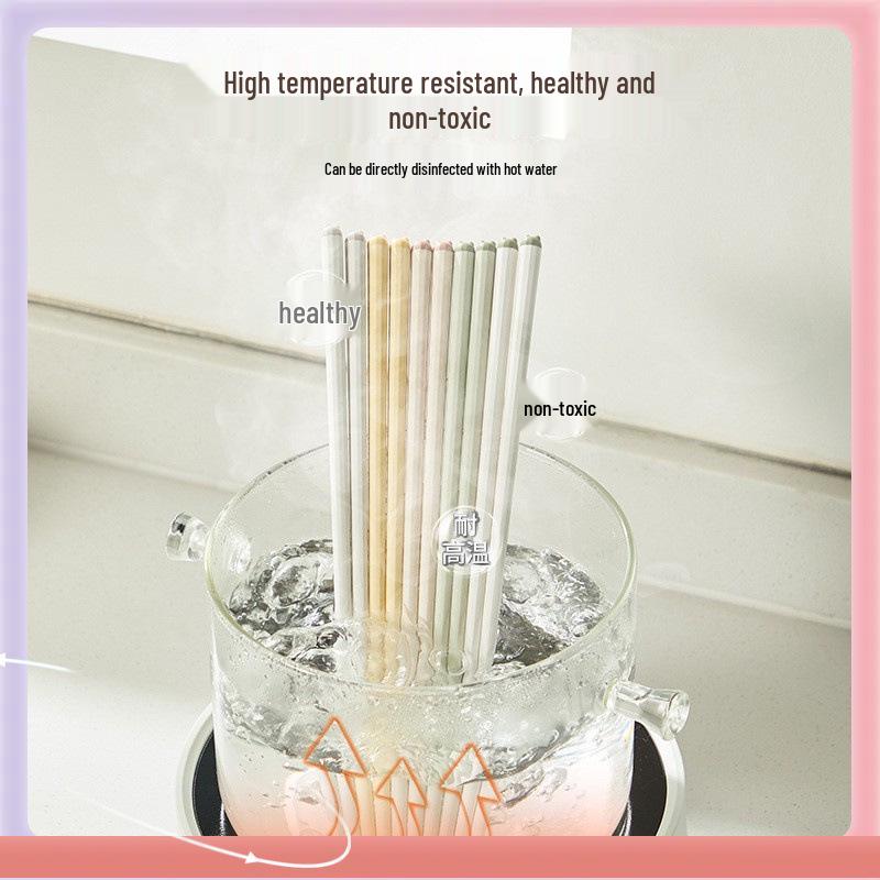 Luxury Minimalist Anti-Mold Alloy Chopsticks Set - High-Temperature Resistant, Lightweight, for One Person.