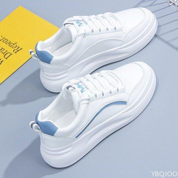 2024 Women's New White Sneakers Spring Autumn round toe Shoes Versatile lace up flat Casual comfort ladies shoes Zapatos Mujer