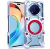 For Honor X60 Pro 5G Bumper Case Kickstand Aluminum Alloy Magnetic Phone Cover with Wrist Strap