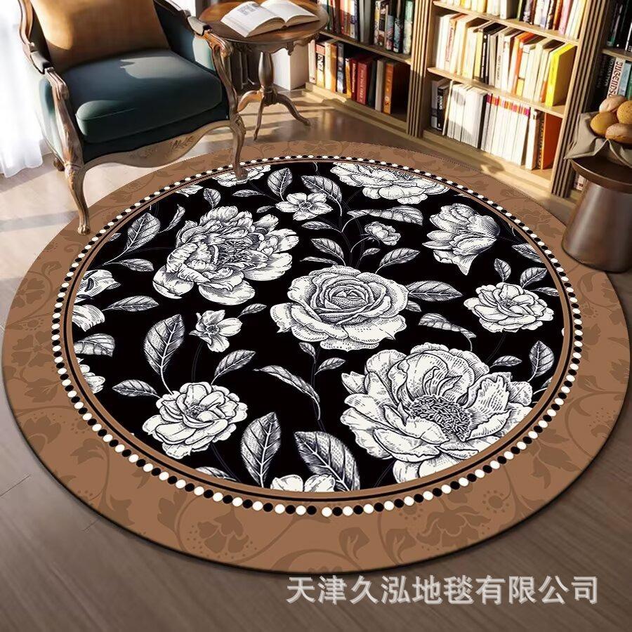 Circular Carpet Bedroom Living Room Carpet Coffee Table Carpet Home Sofa Circular Mat Ethnic Style Carpet