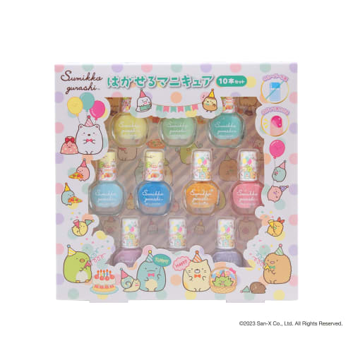 Race Sumikkogurashi Peel-Off Nail Polish, 10-Piece Set, 230732