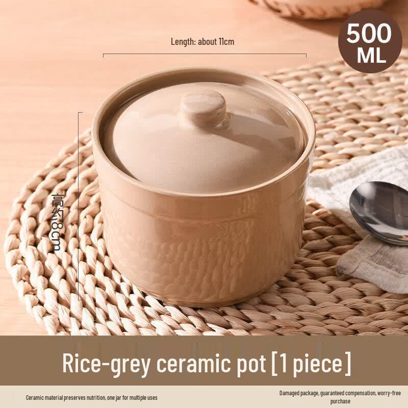Qiwei Ceramic Single-Serve Steam Pot with Lid