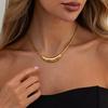 New stainless steel necklace 18k real gold European and American irregular pleated titanium steel neck chain jewelry